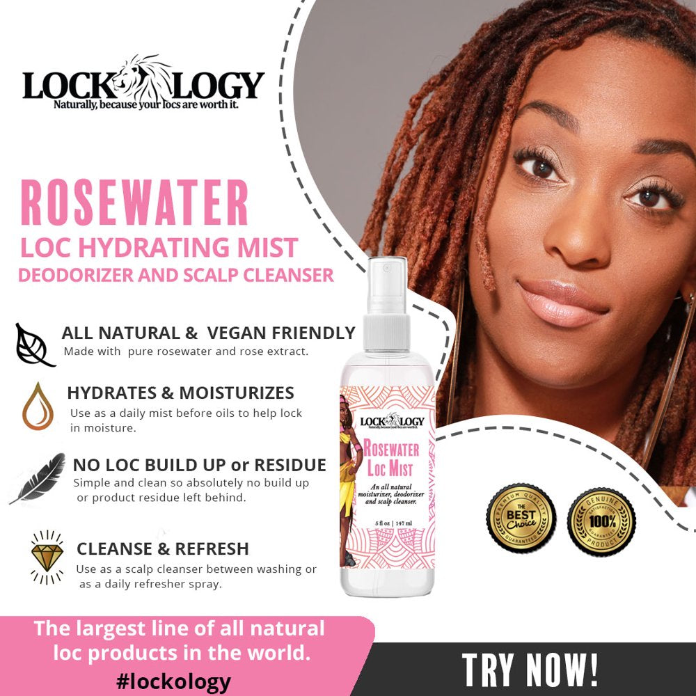 Rosewater for Hair; Rose Water Hair Spray for Locs and Natural Hair by
