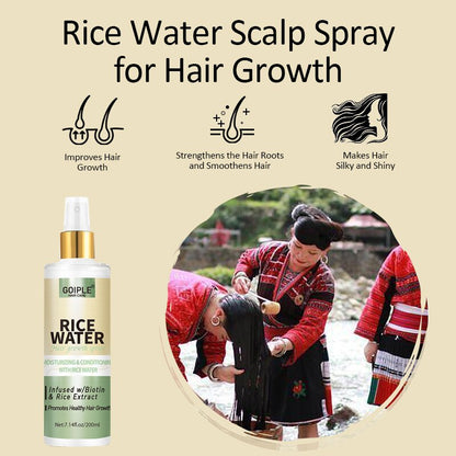 GOIPLE Big Size Rice Water Serum Spray for Thinning Loss Hair Care Growth Essence Yao Women of China Repair Damaged Regrowth Oil